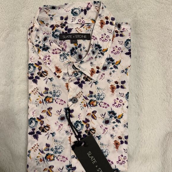 Slate & Stone Men's Floral Shirt - Multicolor Large NWT 3728J - Picture 1 of 7